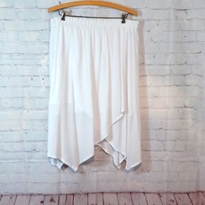 Faded Glory Woman's White Flowing Maxi Skirt  L 12-14